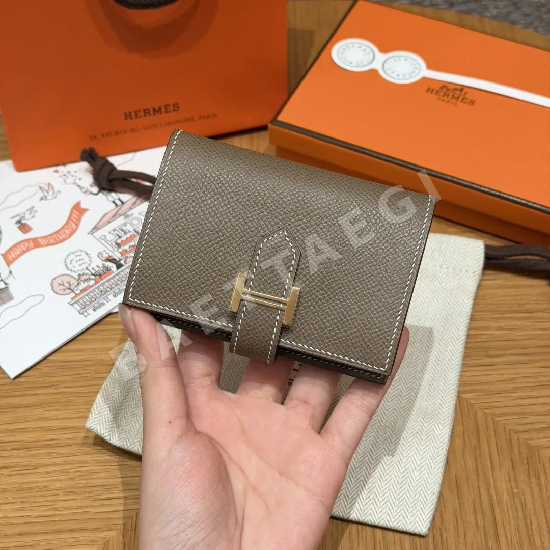 에르메스 베안 카드홀더 미니 송아지가죽 지갑 154819