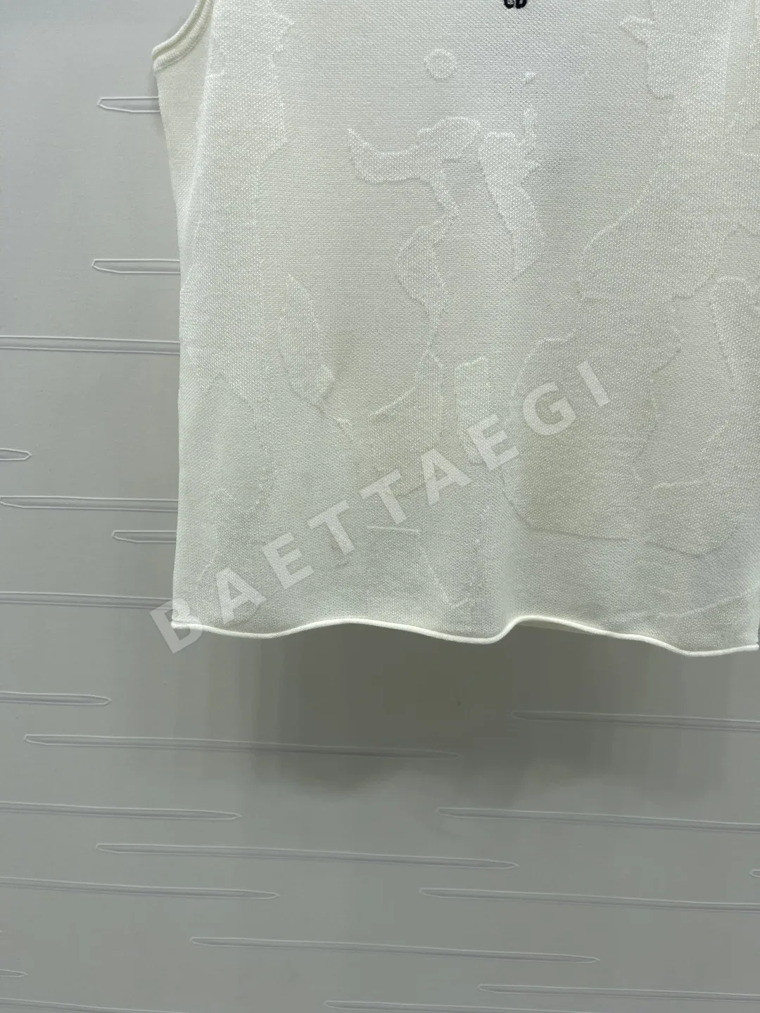 디올 여성 라운드넥 자카드 반팔 니트 베스트 상세 이미지 5