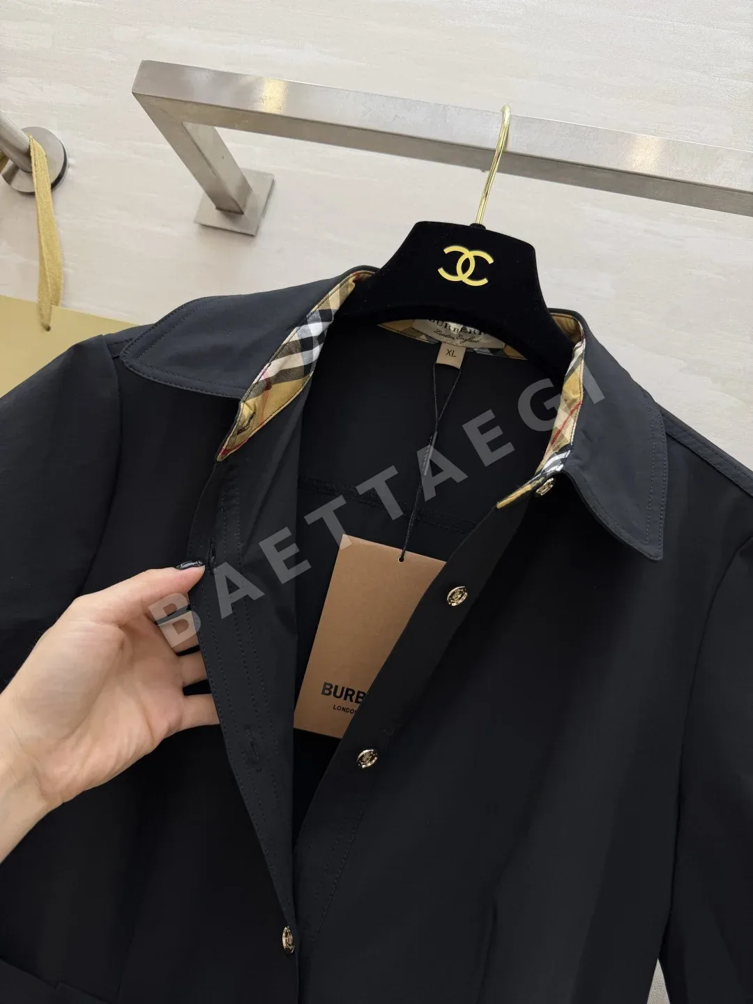 버버리 체크 포인트 셔츠 원피스 상세 이미지 8