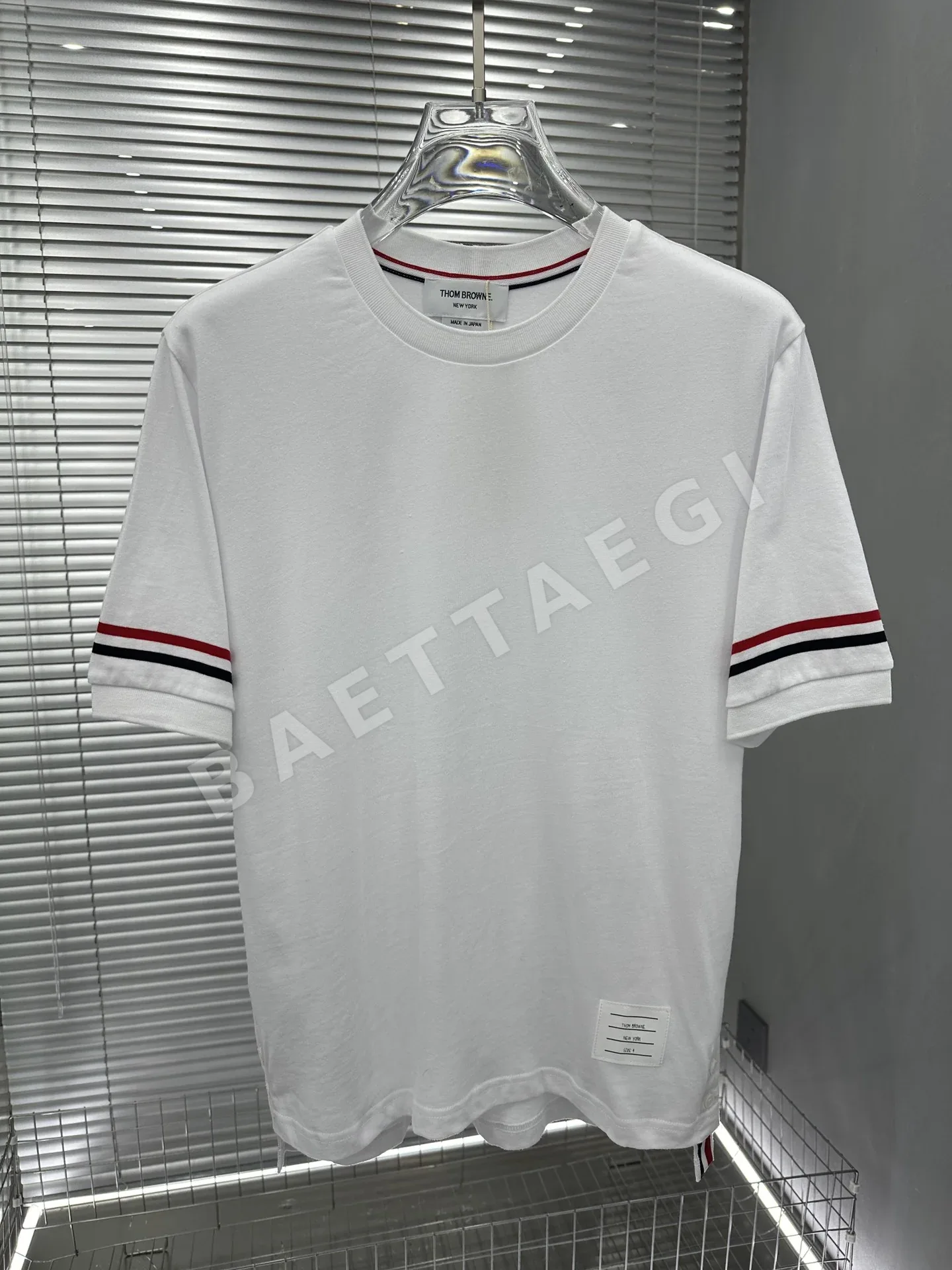 톰브라운 더블 니트 실 염색 코튼 반팔 셔츠 50373
