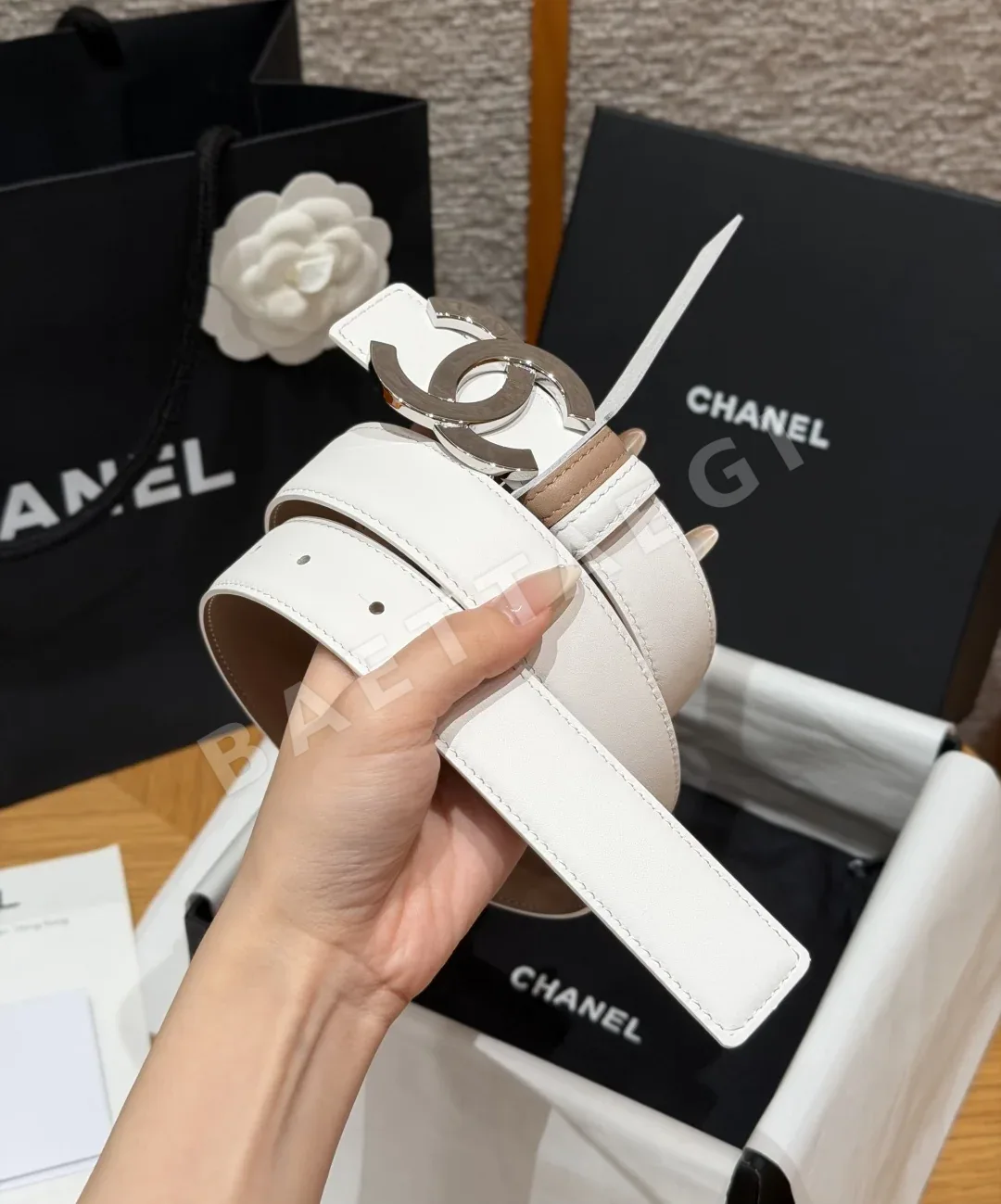 샤넬 더블 C 버클 가죽 벨트 상세 이미지 2