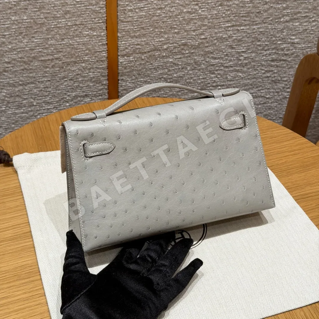 에르메스 켈리 타조 가죽 지갑 상세 이미지 3