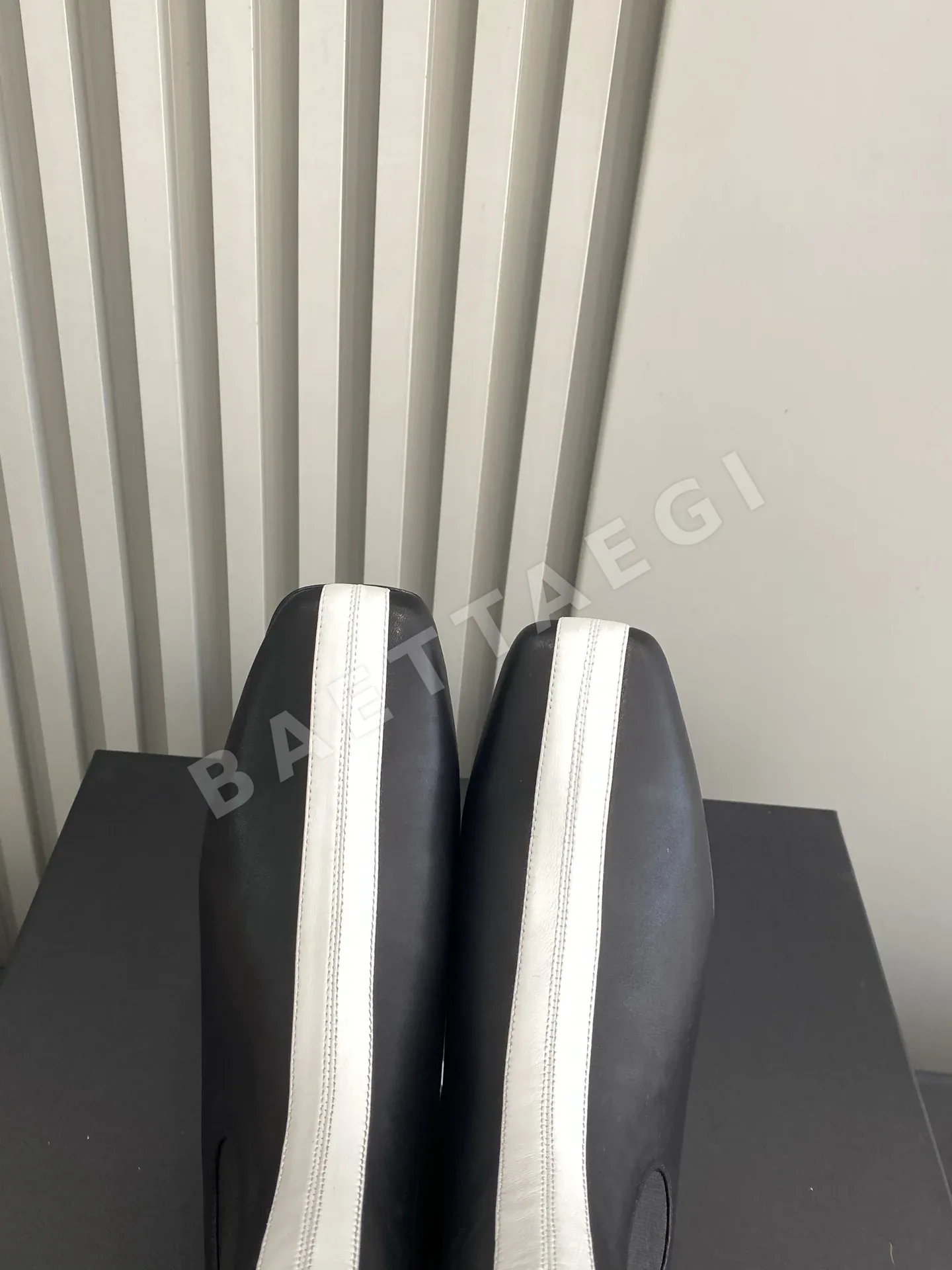 샤넬 부츠 램스킨 플랫 컬러 블록 상세 이미지 4