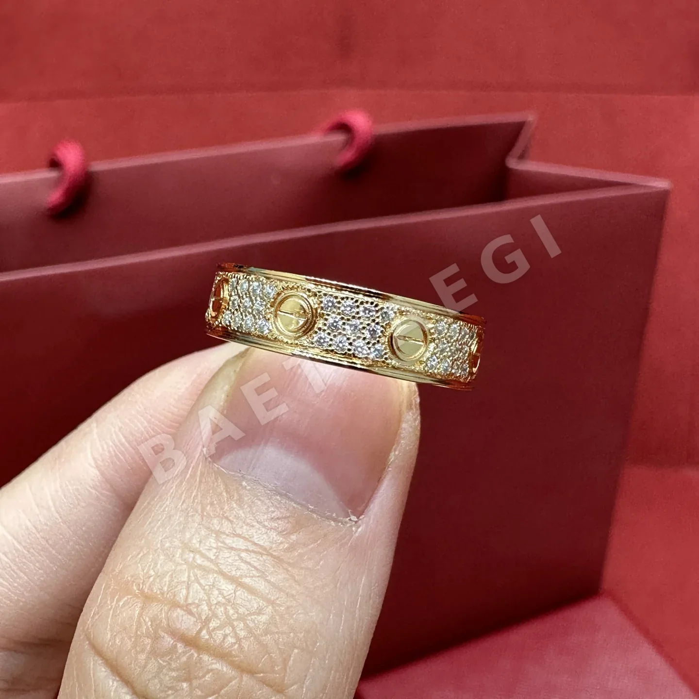 까르띠에 러브 4mm 3열 다이아몬드 반지 178369