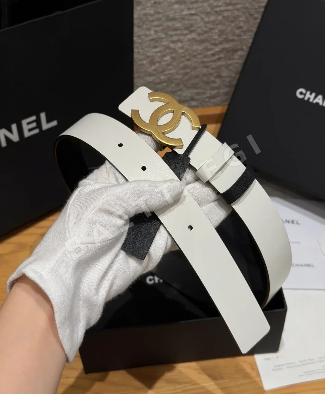 샤넬 리버시블 카프스킨 더블 C 버클 벨트 상세 이미지 6