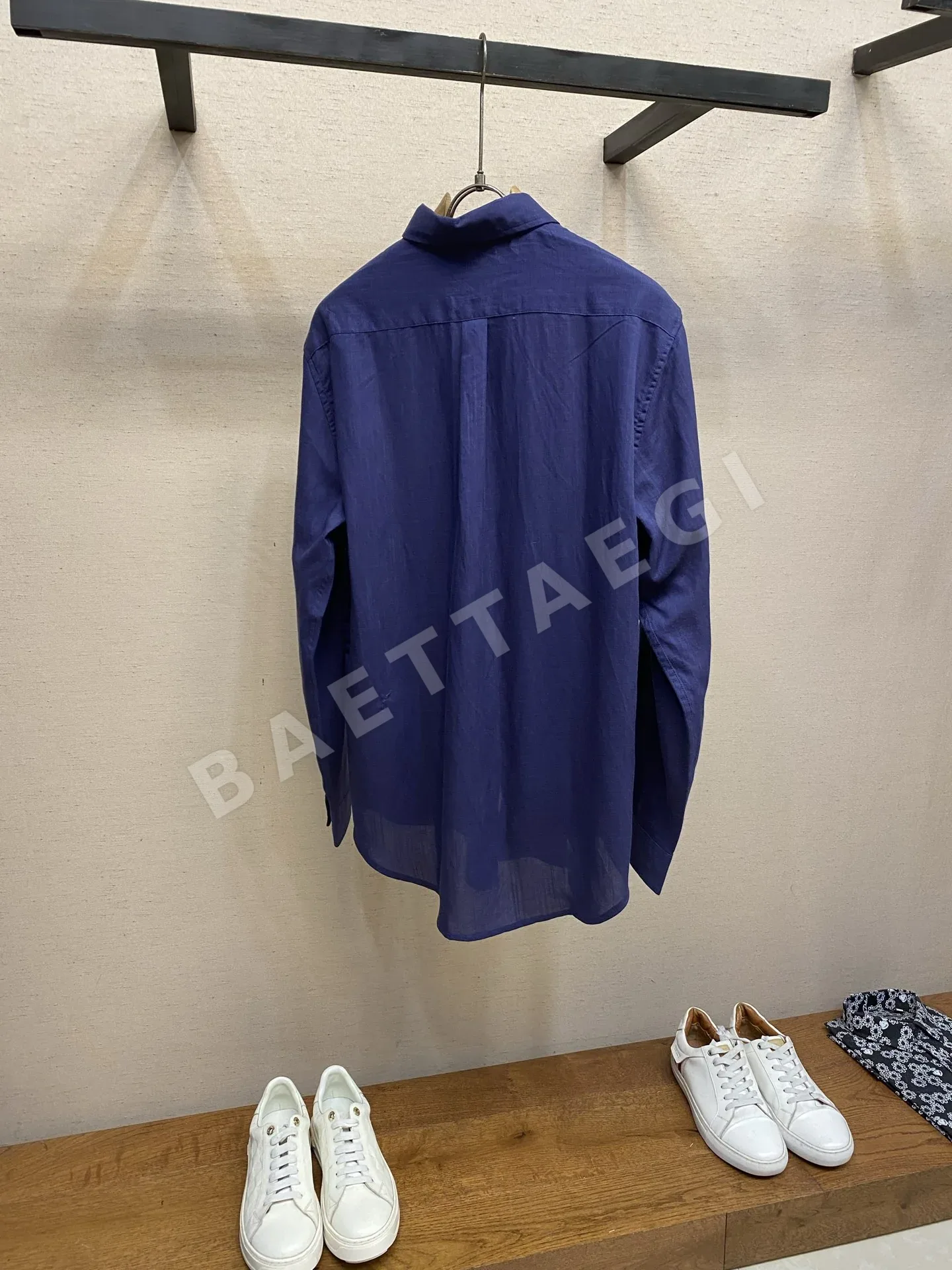 폴로 린넨 클래식 폴로 로고 남성 긴팔 셔츠 상세 이미지 2