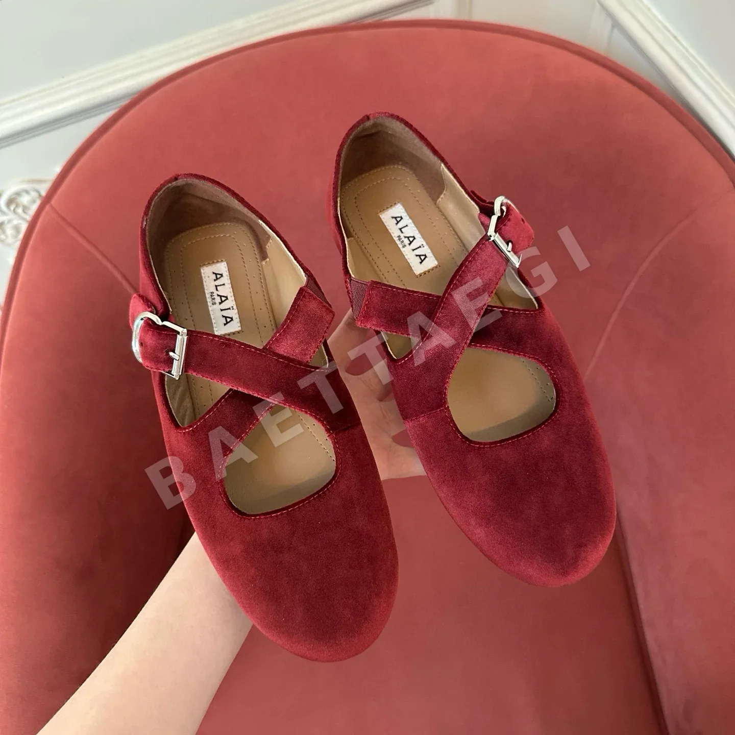 알라이아 벨벳 발레리나 슈즈 상세 이미지 7