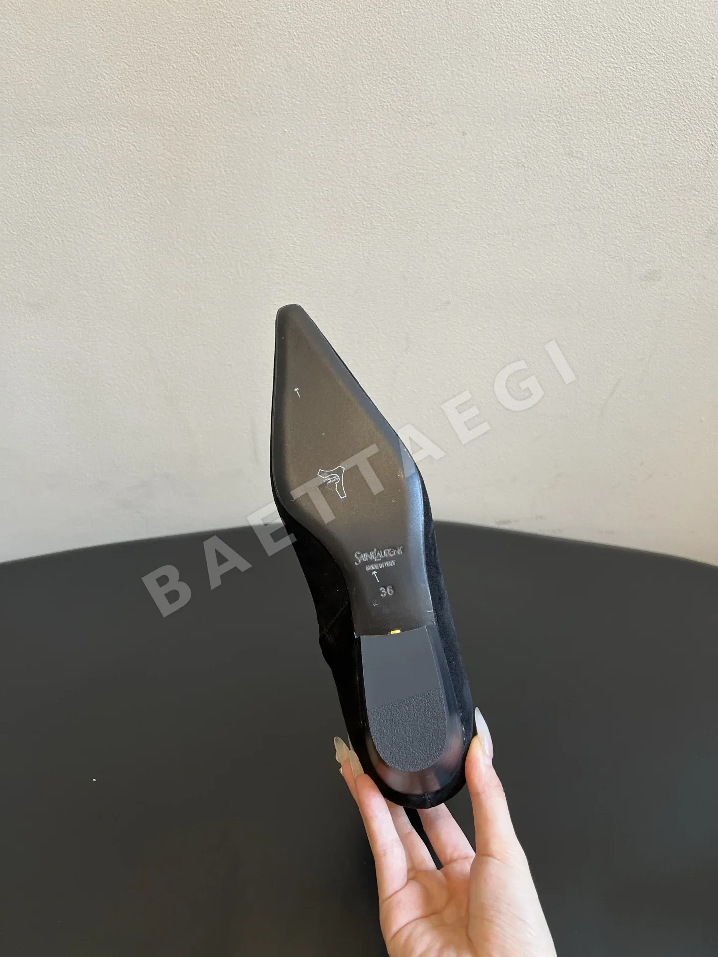 생로랑 부츠 카ー 스킨 포인티드 토 상세 이미지 5