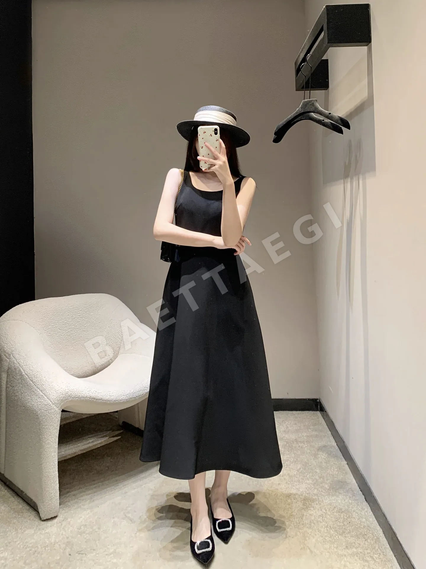 디올 울 실크 슬림핏 A라인 원피스 상세 이미지 4