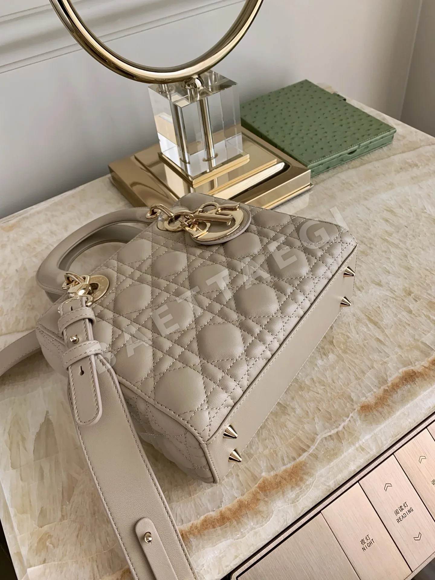 디올 레디 4칸 가방 베이지 상세 이미지 6