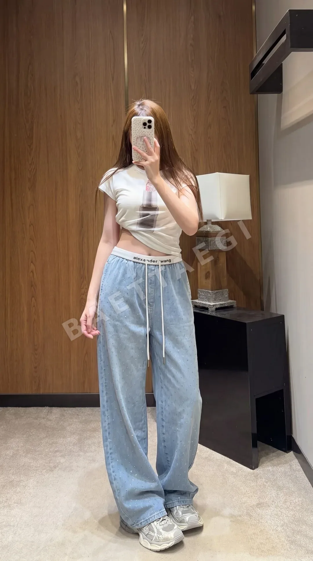 알렉산더왕 레터 패턴 스트레이트 레그 바지 113313