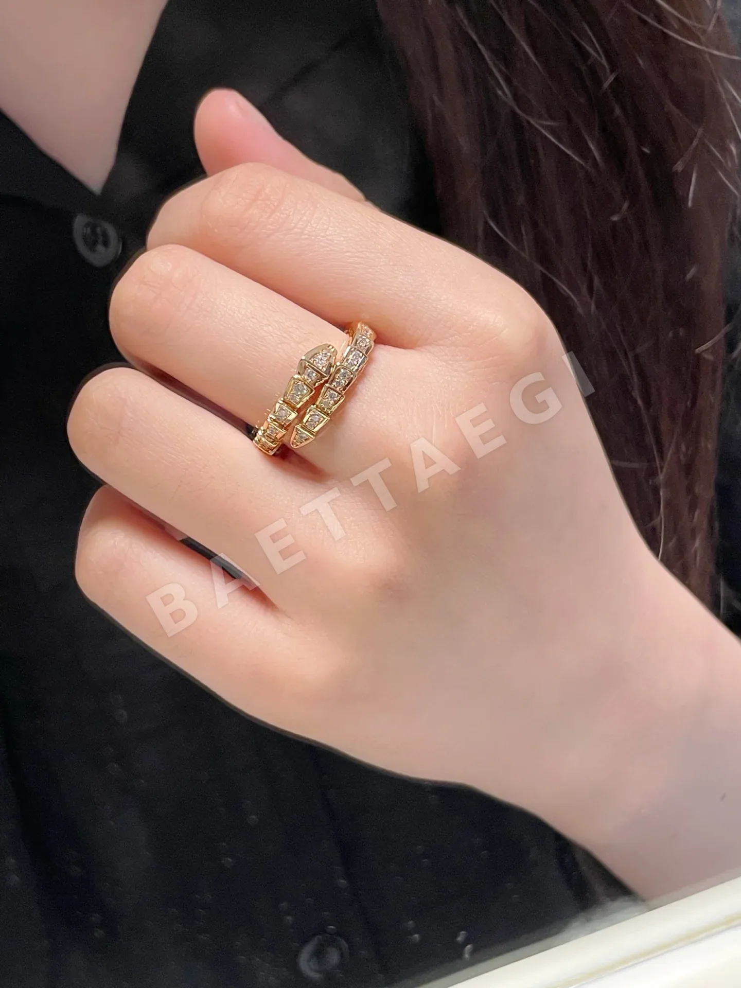 불가리 다이아몬드 스네이크 반지 64681