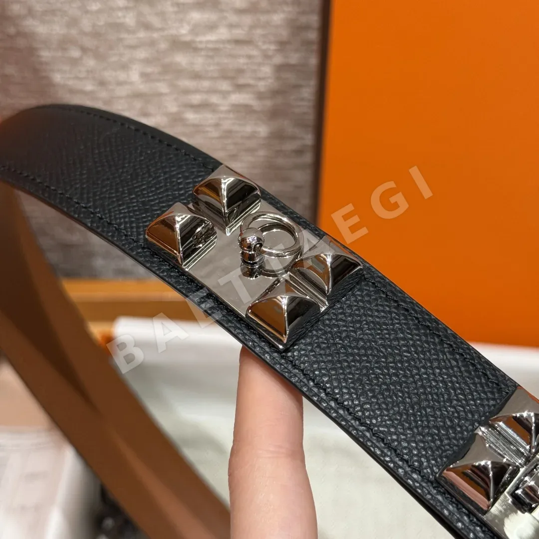 에르메스 코리에르 드 시앙 32mm 엡손 카프스킨 벨트 상세 이미지 6