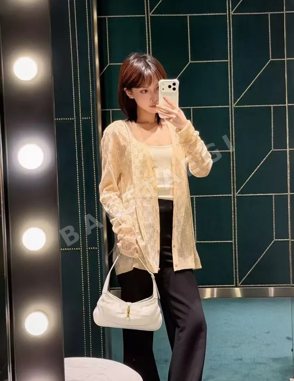 구찌 라인스톤 롱 가디건 91787