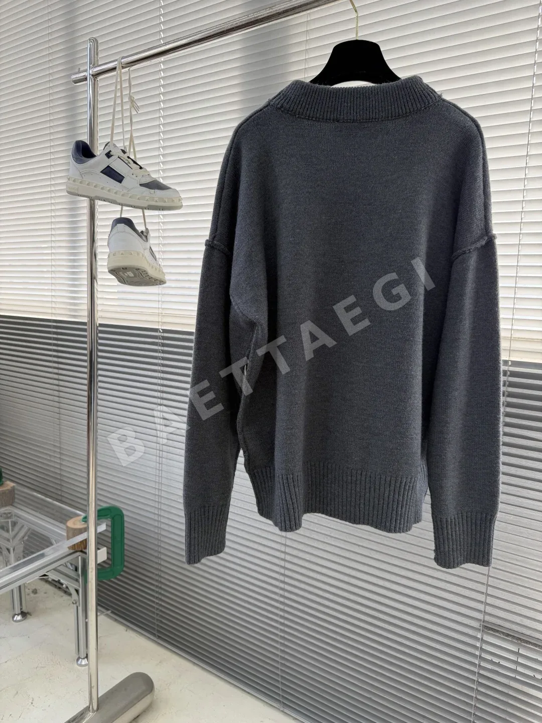 아미 하트 자카드 메리노 울 남성 가디건 상세 이미지 8