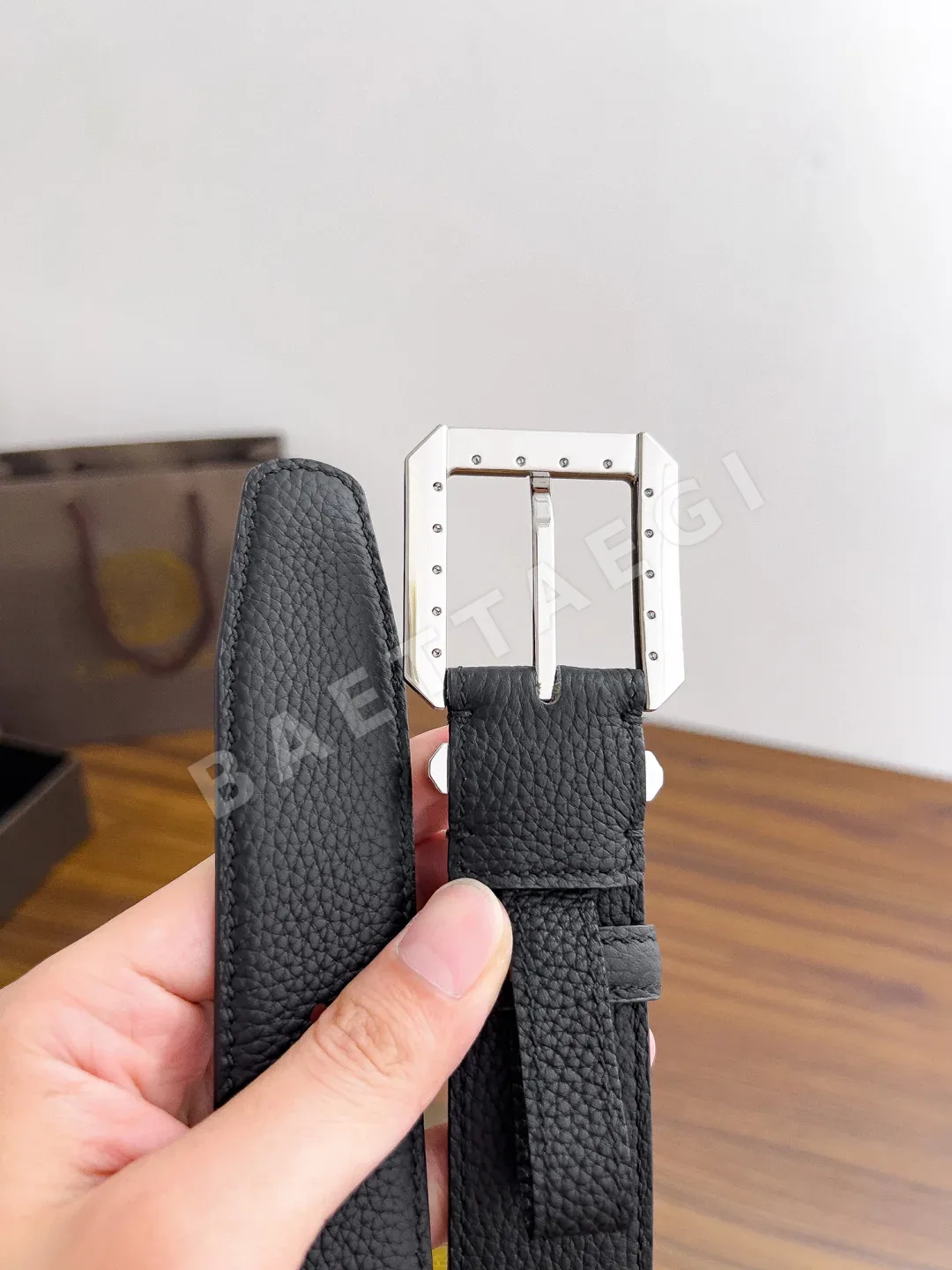 스테파노리치 카프스킨 골드 실버 버클 벨트 상세 이미지 6