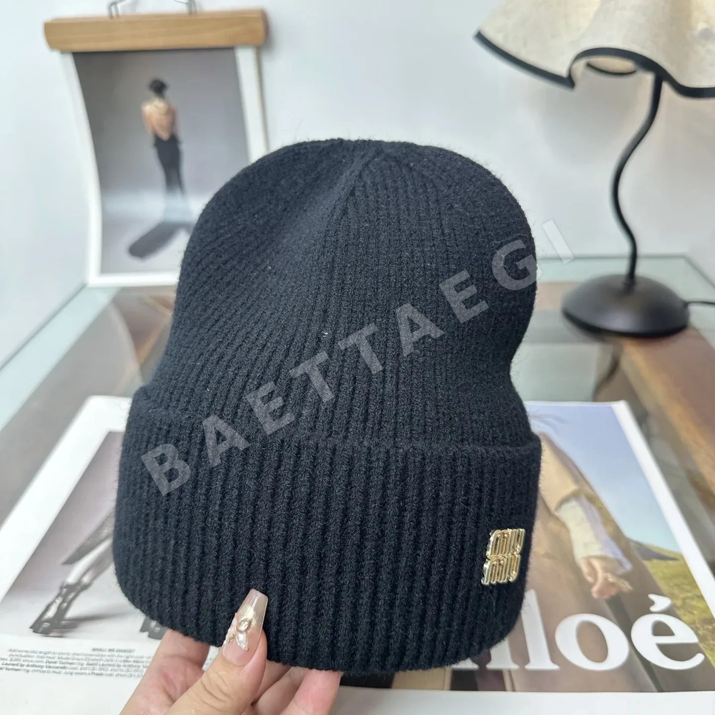 미우미우 니트 비니 모자 상세 이미지 8