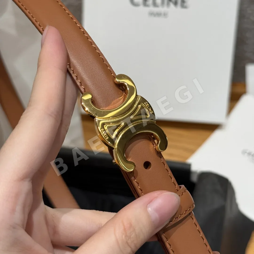 셀린느 개선문 골드 버클 송아지가죽 벨트 상세 이미지 3