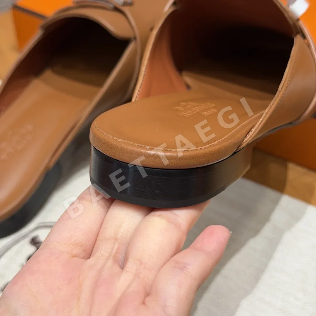 에르메스 오즈 뮬 로퍼 골든브라운 염소가죽 상세 이미지 9