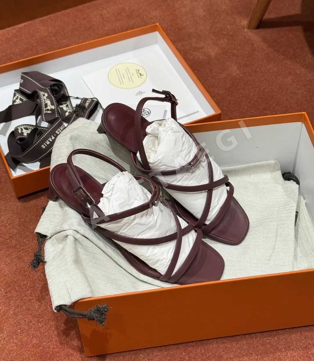 에르메스 샌들 Red calfskin 상세 이미지 5