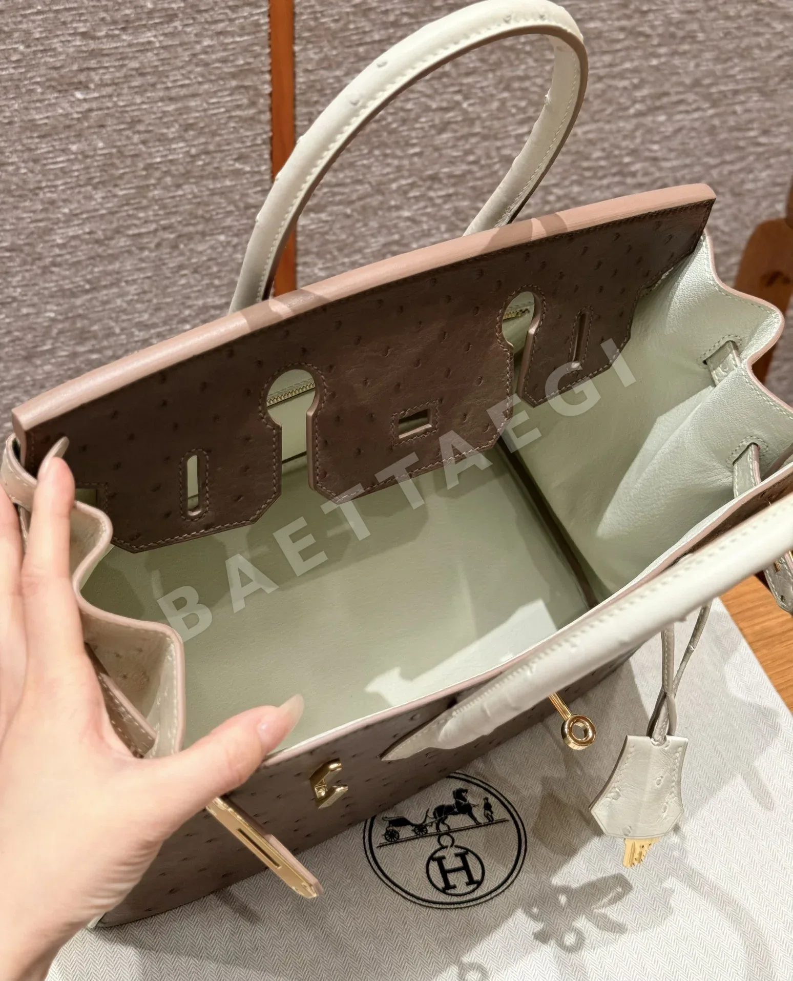 에르메스 버킨 30 타조 가죽 가방 상세 이미지 6