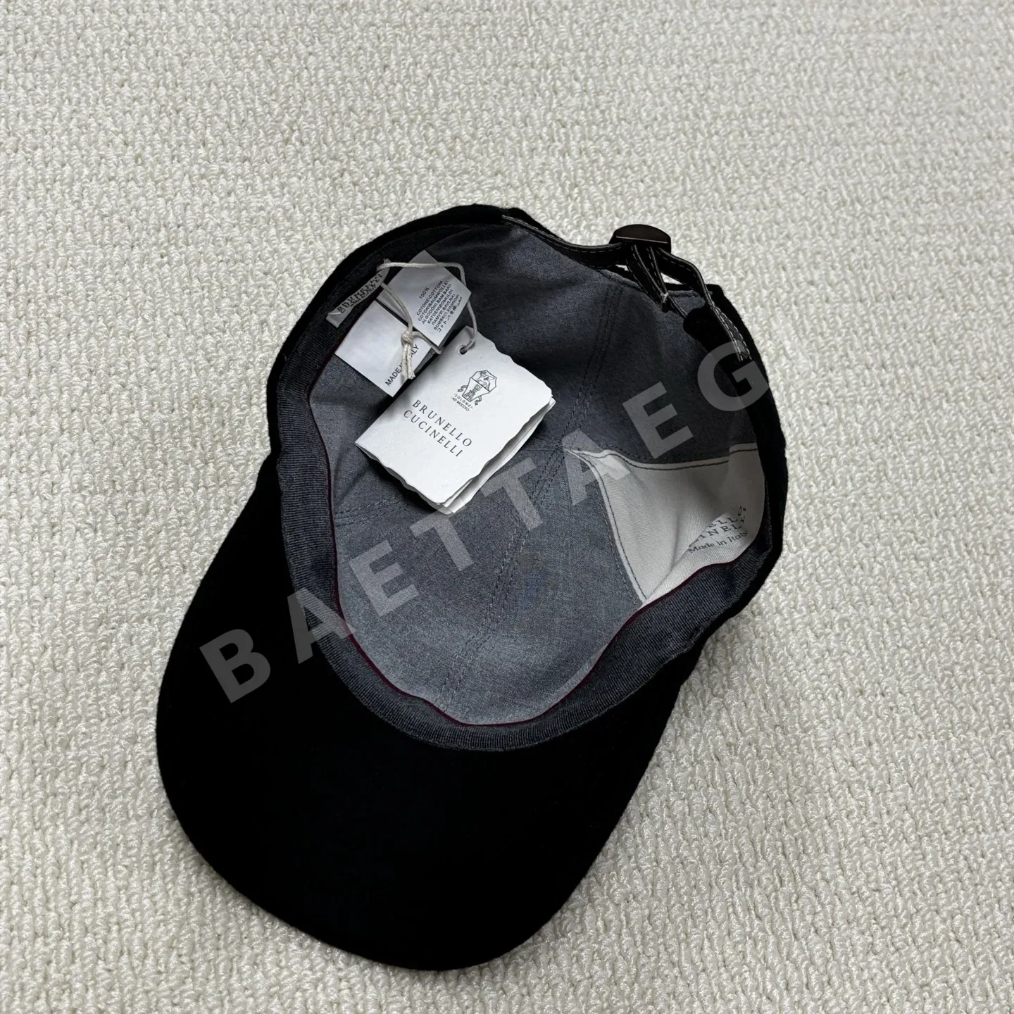 브루넬로쿠치넬리 가죽 버클 조절 야구모자 상세 이미지 5