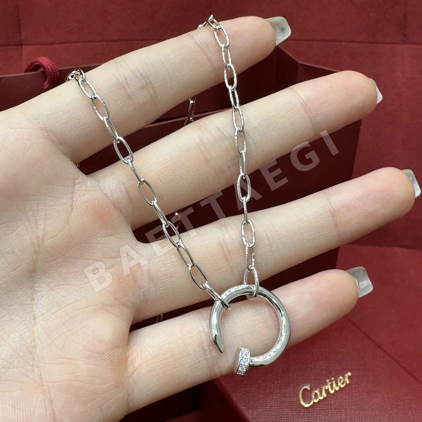 까르띠에 쥬스트 앙 쿨 풀다이아몬드 네일 목걸이 178380