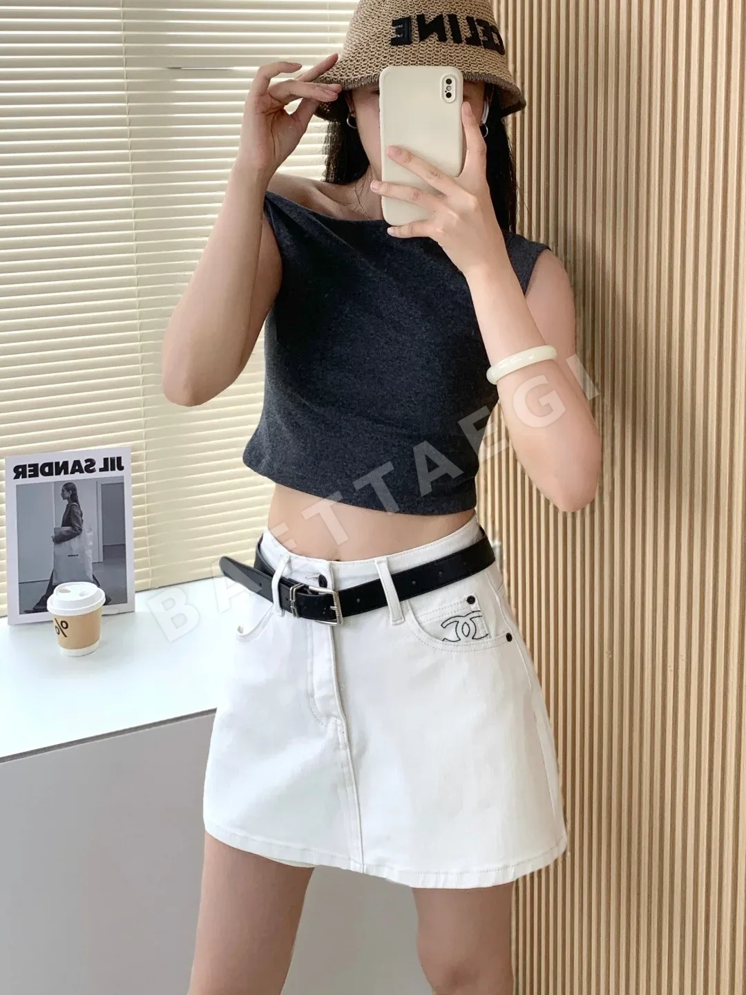 샤넬 자수 큐롯 여성 바지 상세 이미지 1