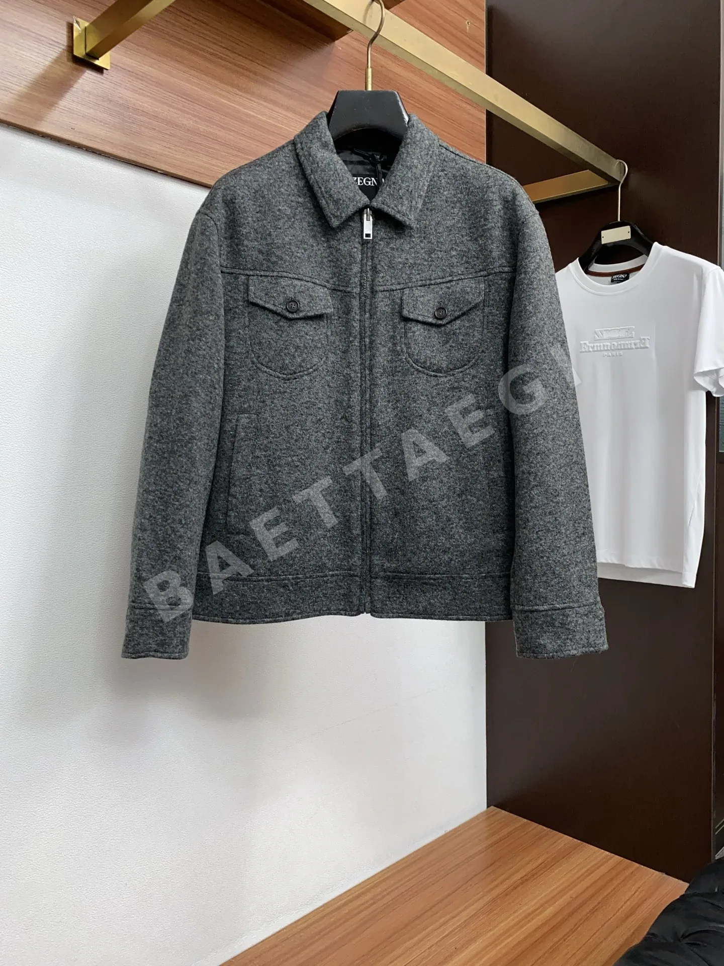 제냐 울 슬림핏 남성 자켓 159990