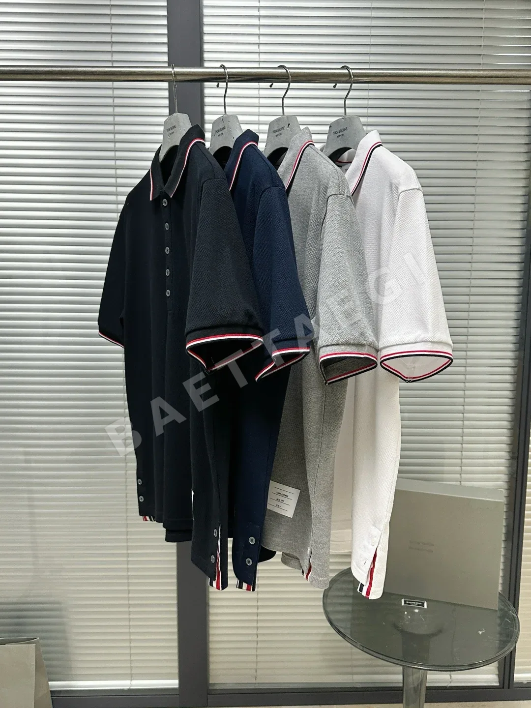 톰브라운 남성 메시 반팔 폴로셔츠 상세 이미지 4