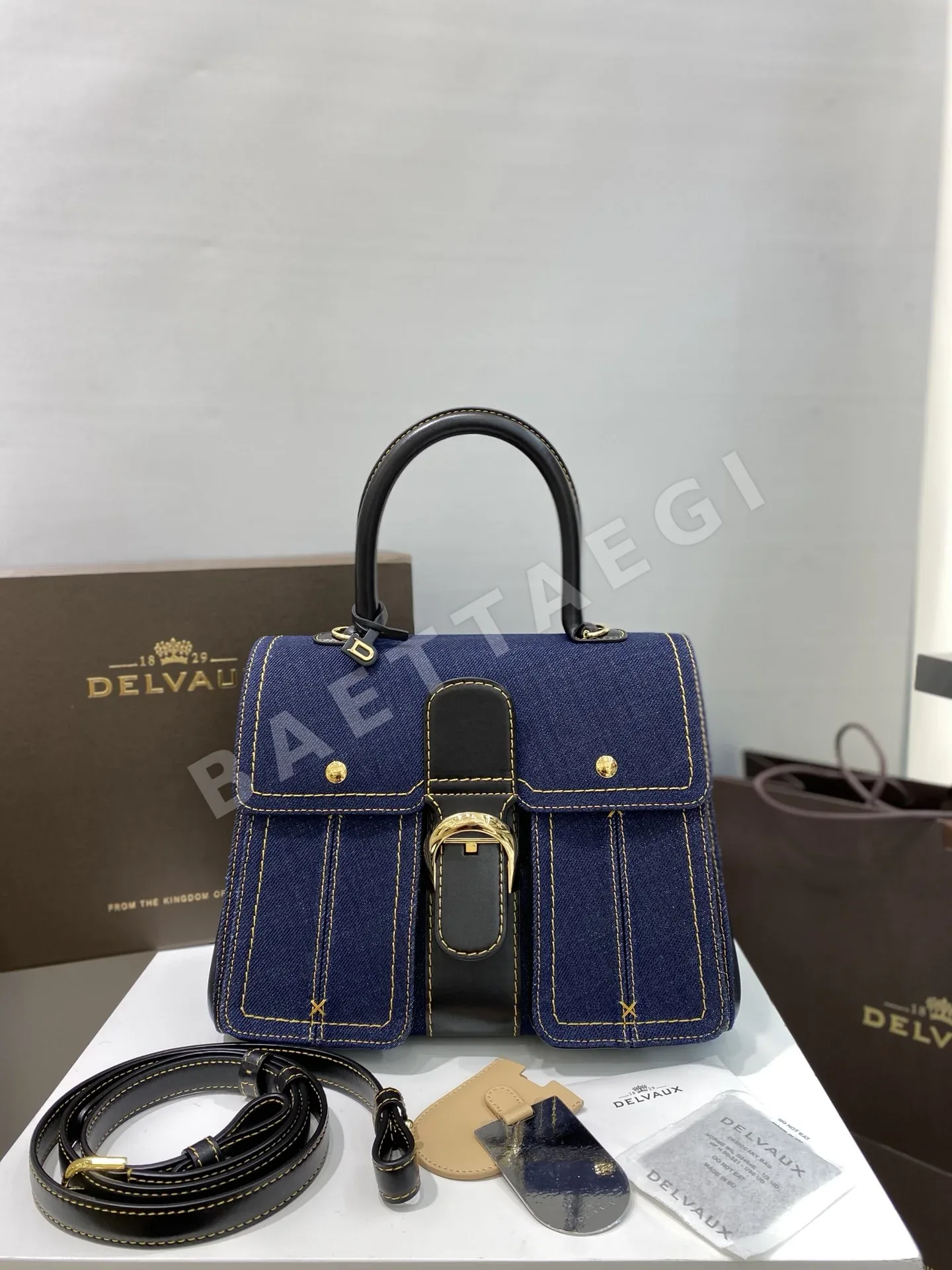 델보 브릴리언트 트렌치 데님 토트백 17285