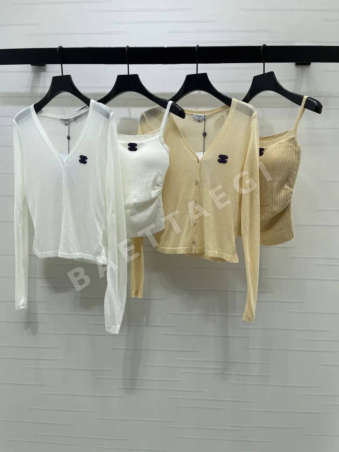 샤넬 니트 캐미솔 가디건 투피스 세트 85059