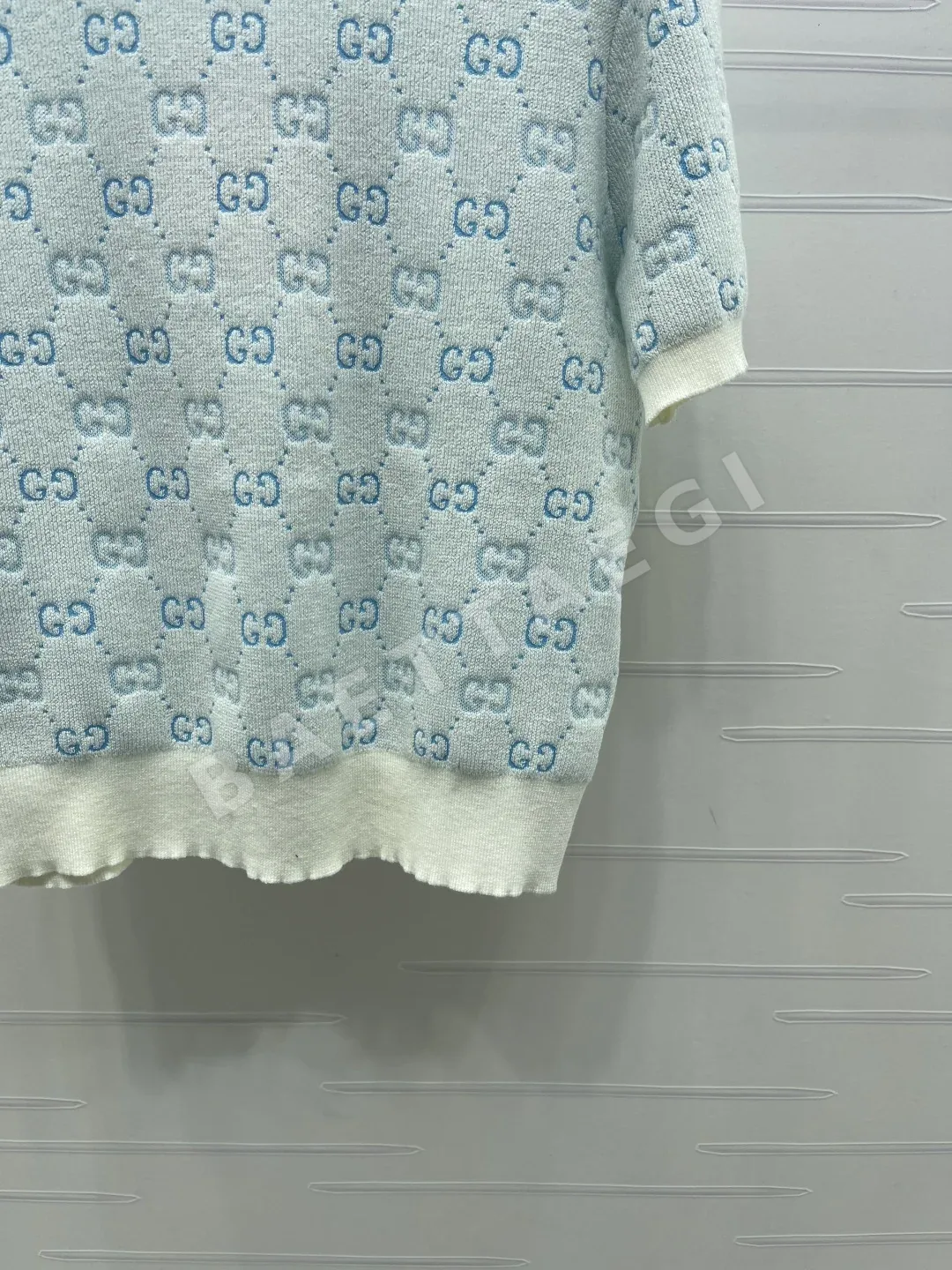구찌 자카드 니트 크루넥 반팔 탑 상세 이미지 6