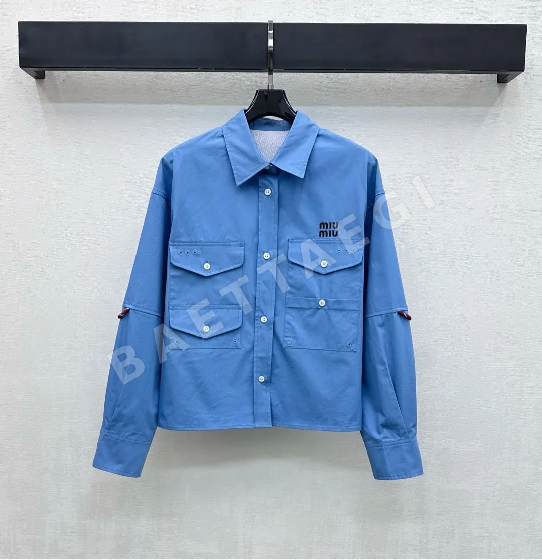 미우미우 카라 긴소매 포켓 자켓 97276