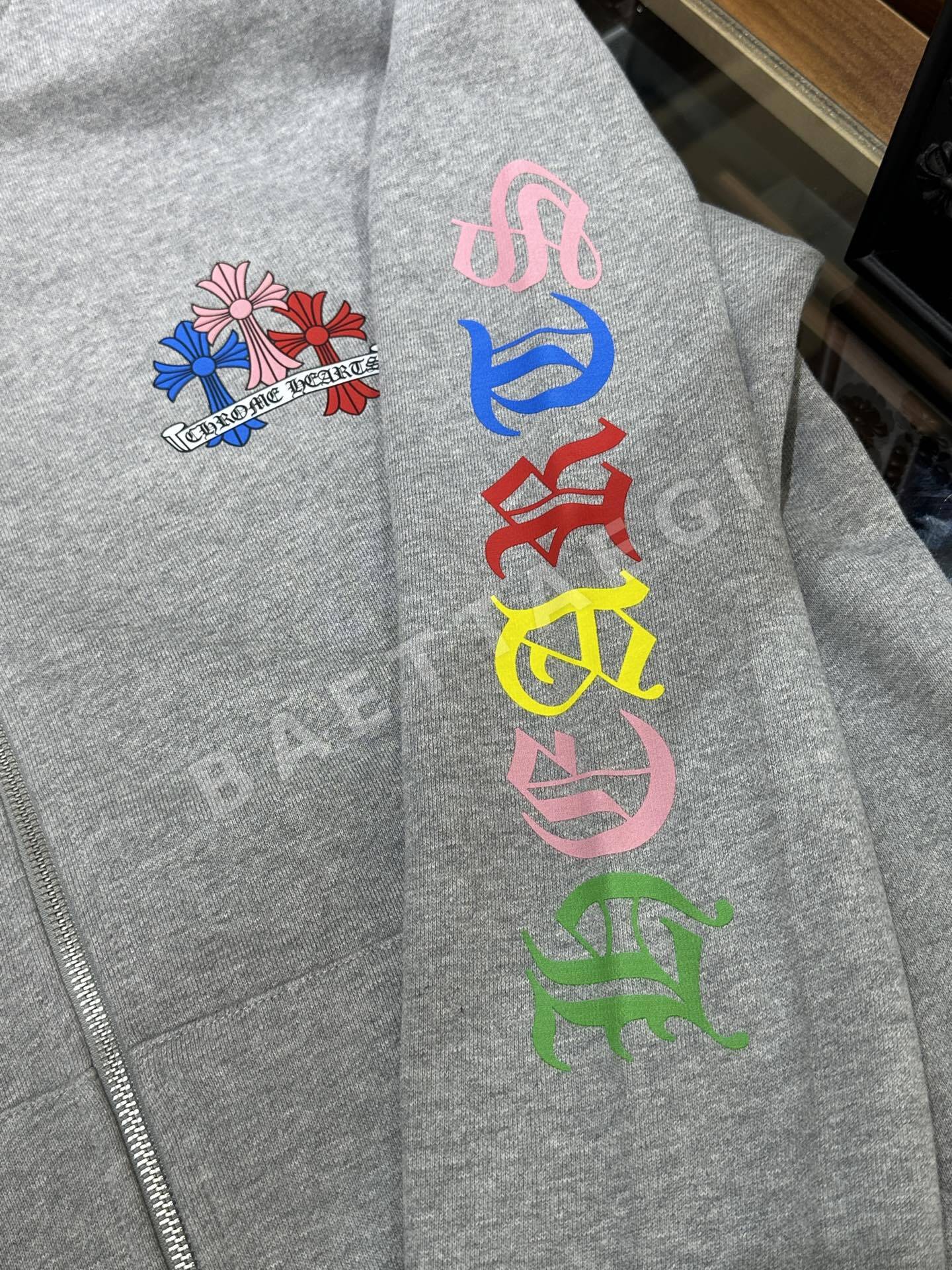 크롬하츠 컬러풀 크로스 그레이 후드 집업 상세 이미지 5