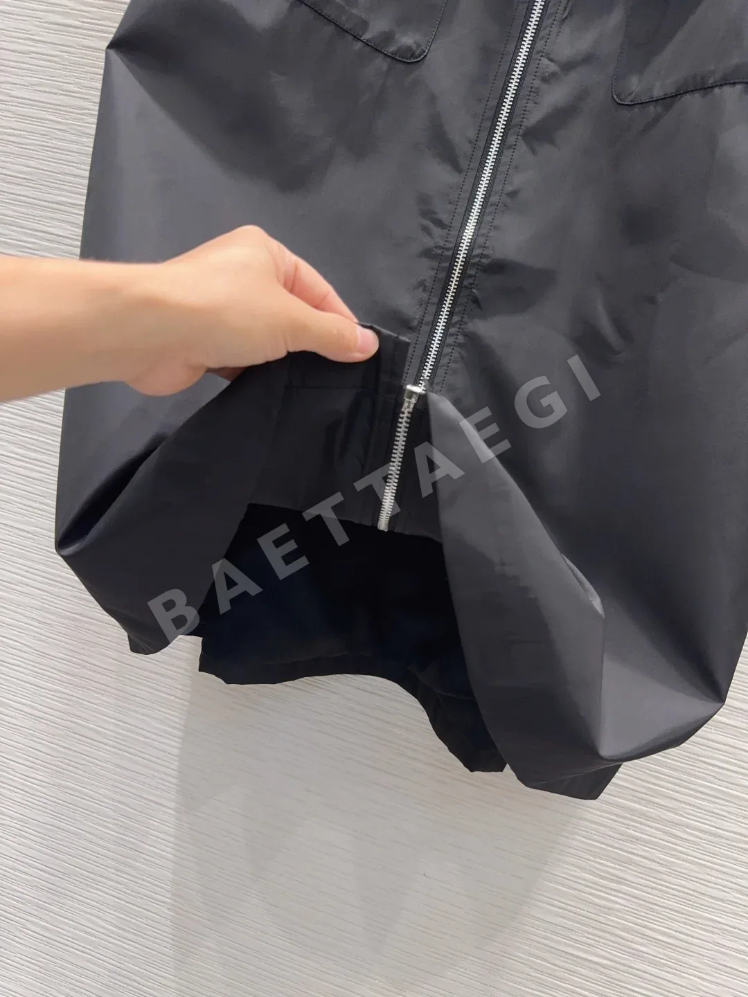 프라다 라펠 카라 롱 트렌치 코트 자켓 상세 이미지 7