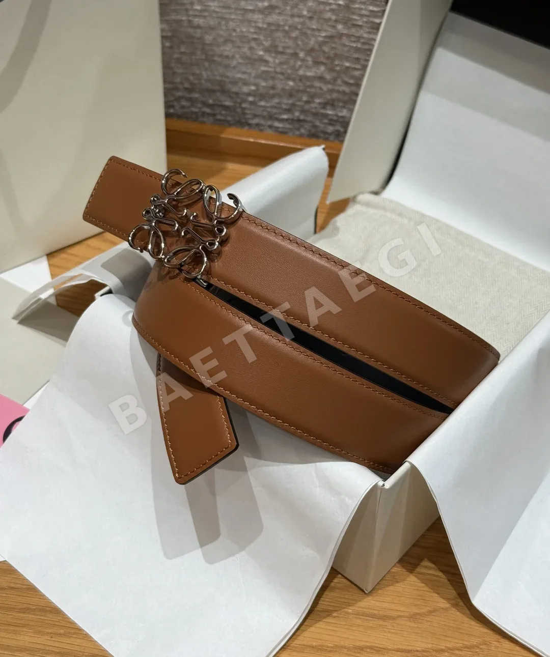로에베 아나그램 양면 가죽 벨트 179311