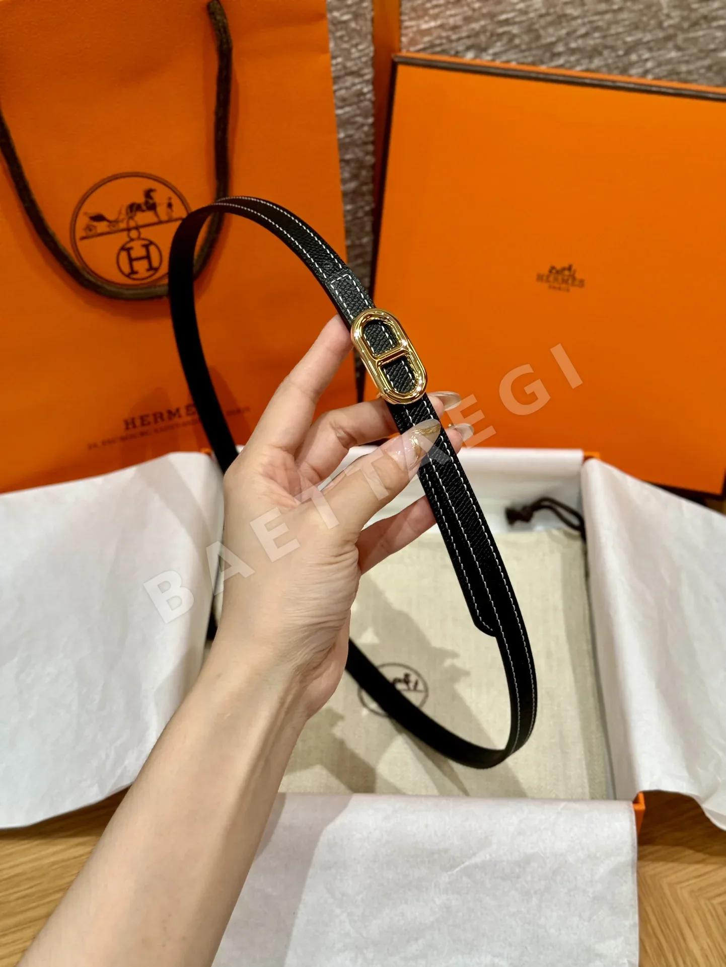 에르메스 셰느당크르 링크 금속 버클 벨트 상세 이미지 5