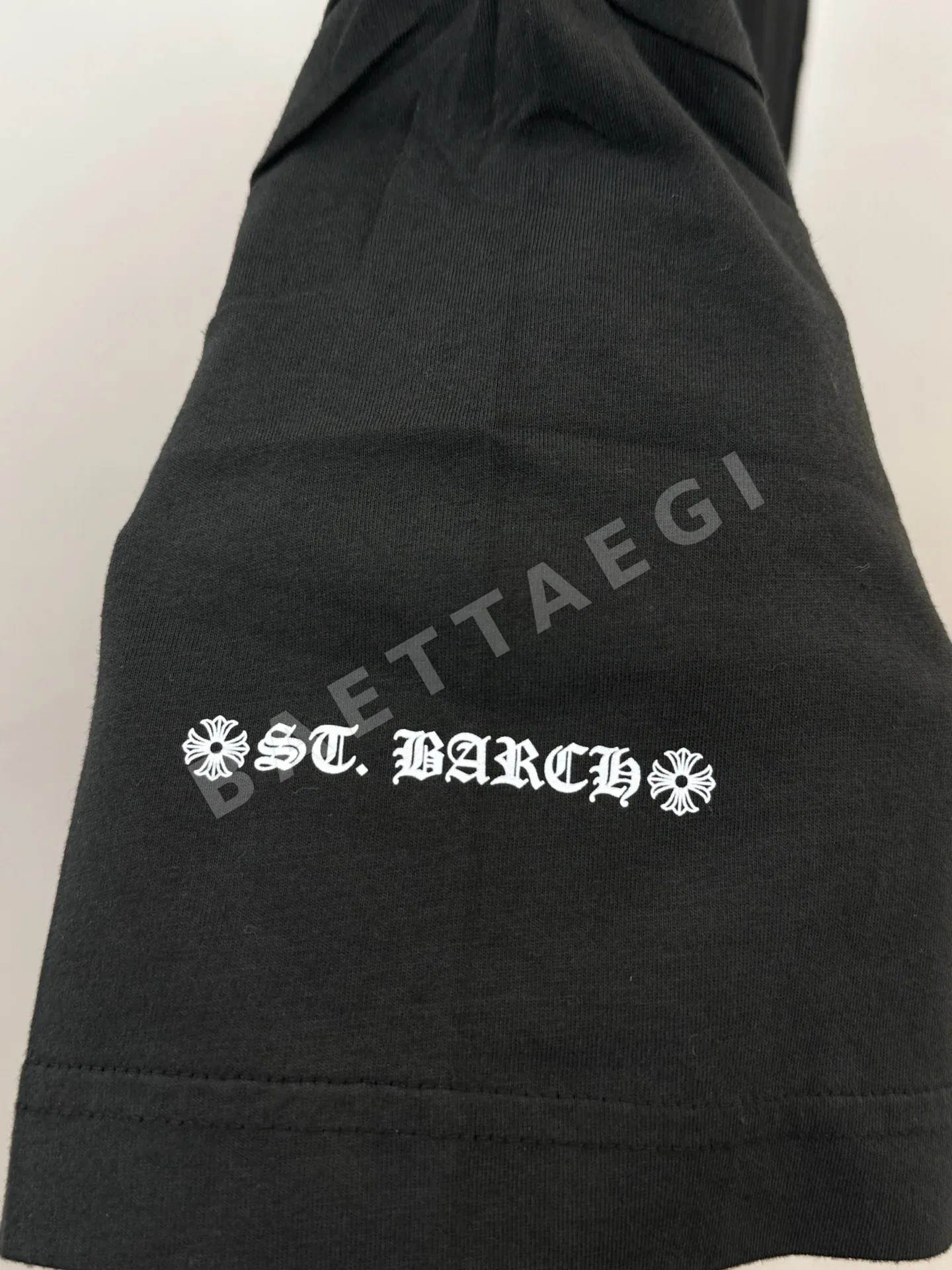 크롬하츠 블랙 세인트바츠 섬 반팔 티셔츠 상세 이미지 6
