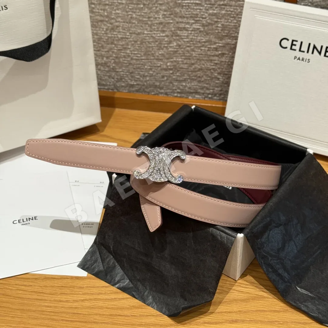 셀린느 ALIX 미디엄 25mm 리버시블 소가죽 벨트 상세 이미지 2