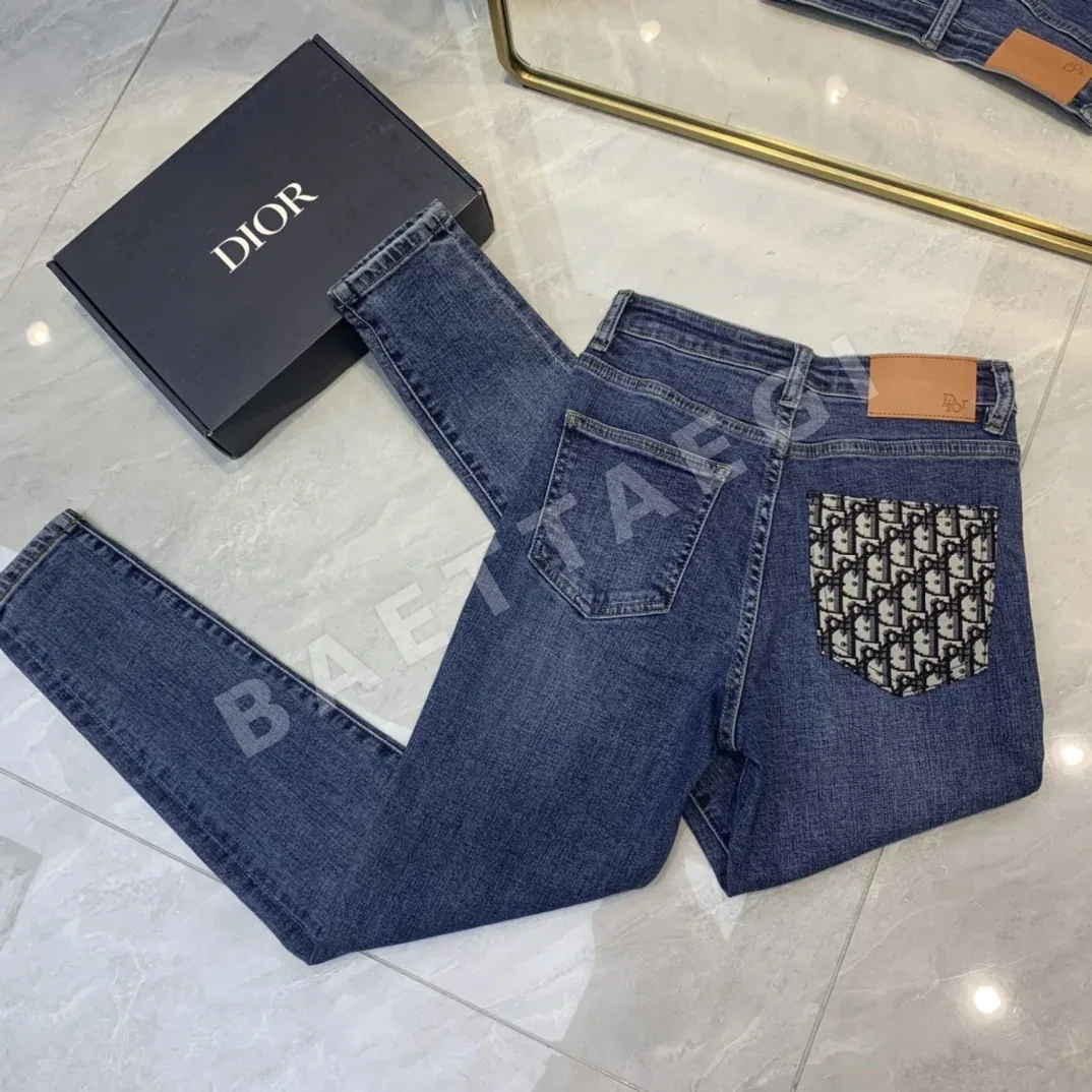 디올 모노그램 포켓 스키니 진 바지 상세 이미지 6