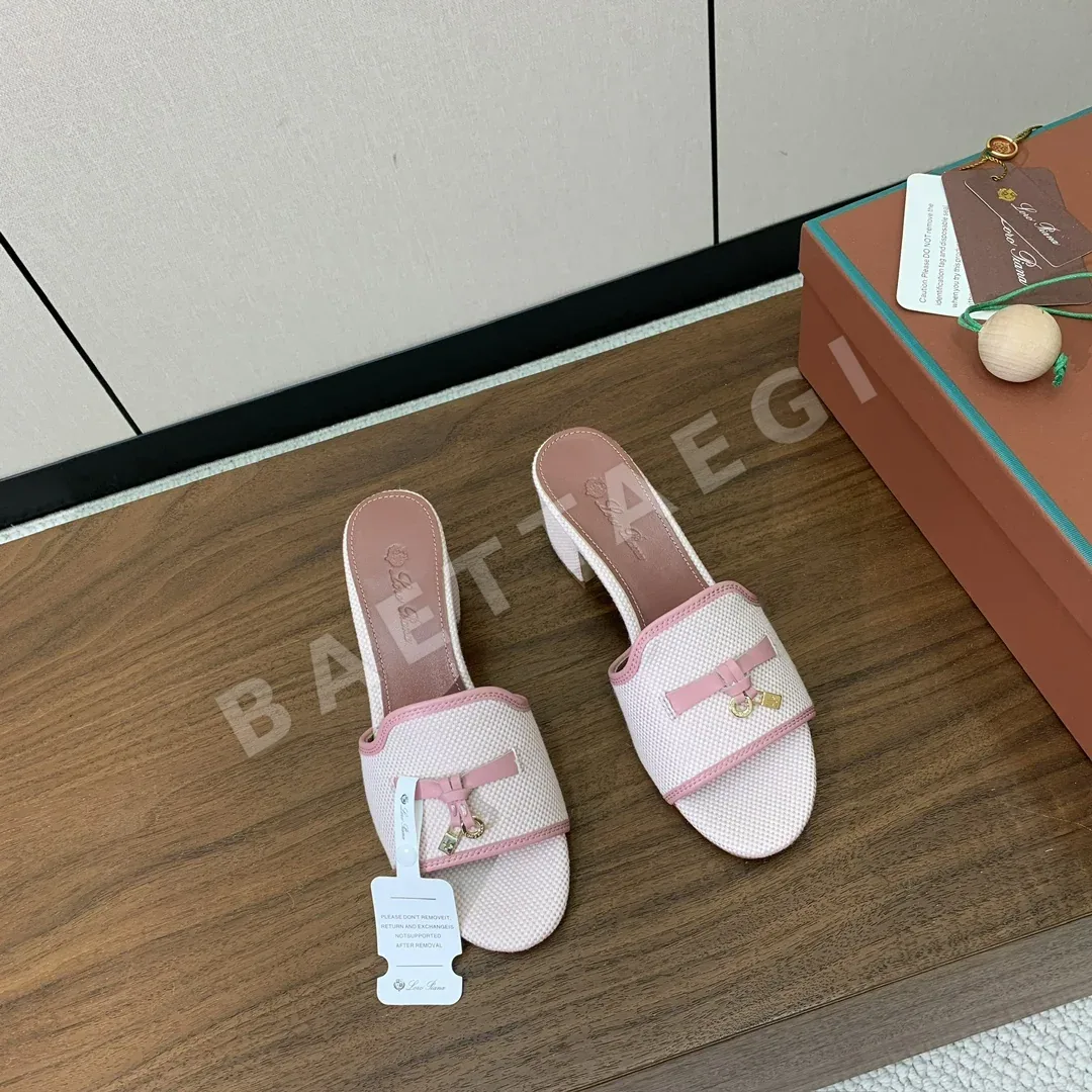 로로피아나 컬러 블록 미드힐 뮬 상세 이미지 4