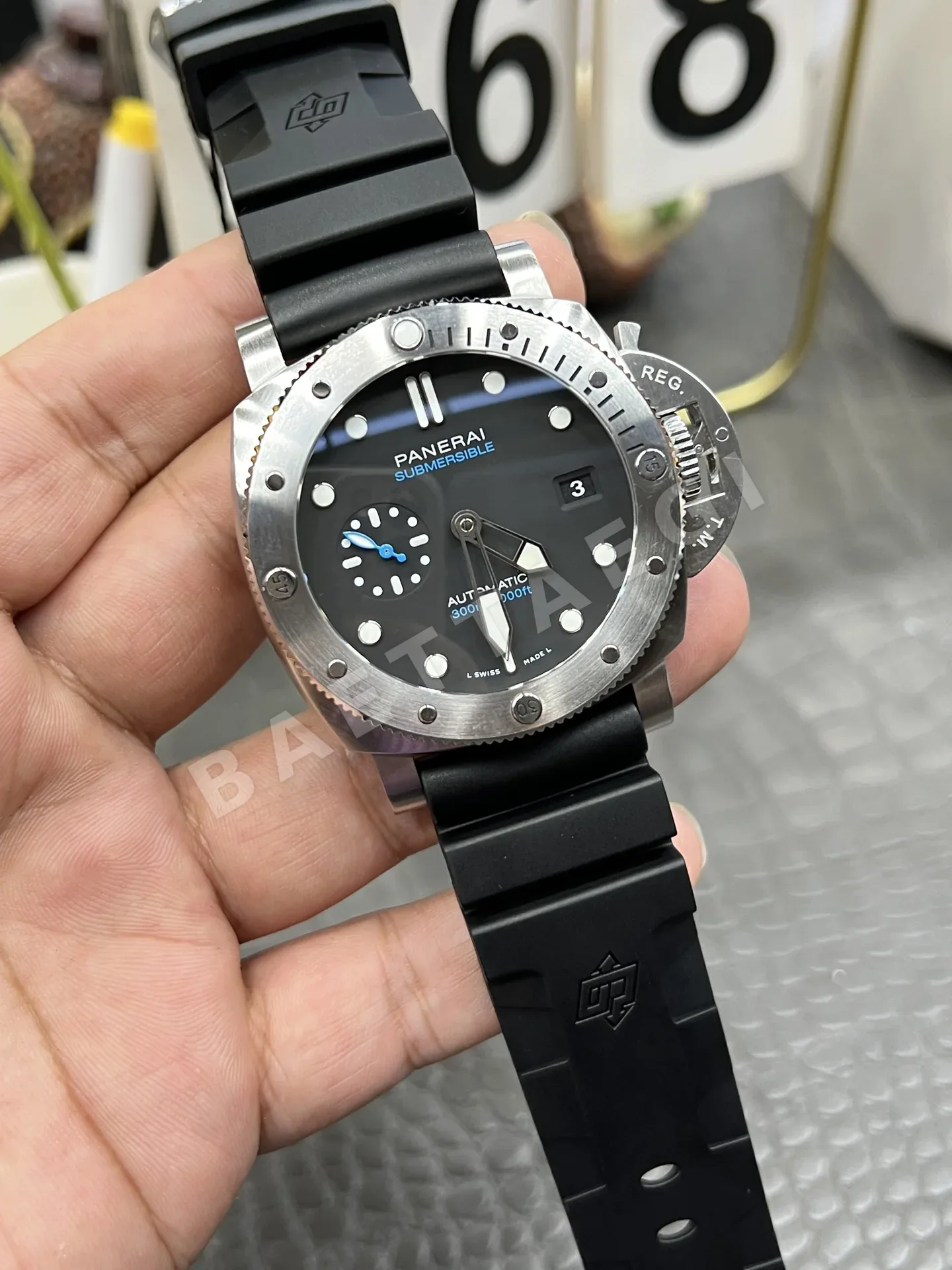 파네라이 PAM1229 블루 바늘 자동 시계 상세 이미지 2