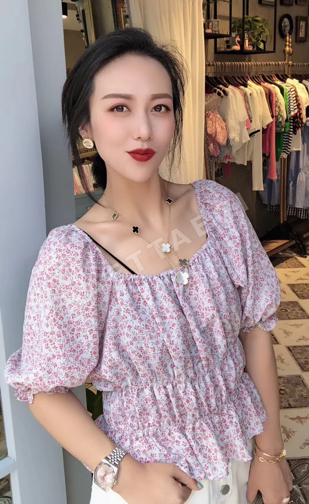 반클리프앤아펠 네잎클로버 여섯잎 꽃 태슬 목걸이 세트 상세 이미지 2