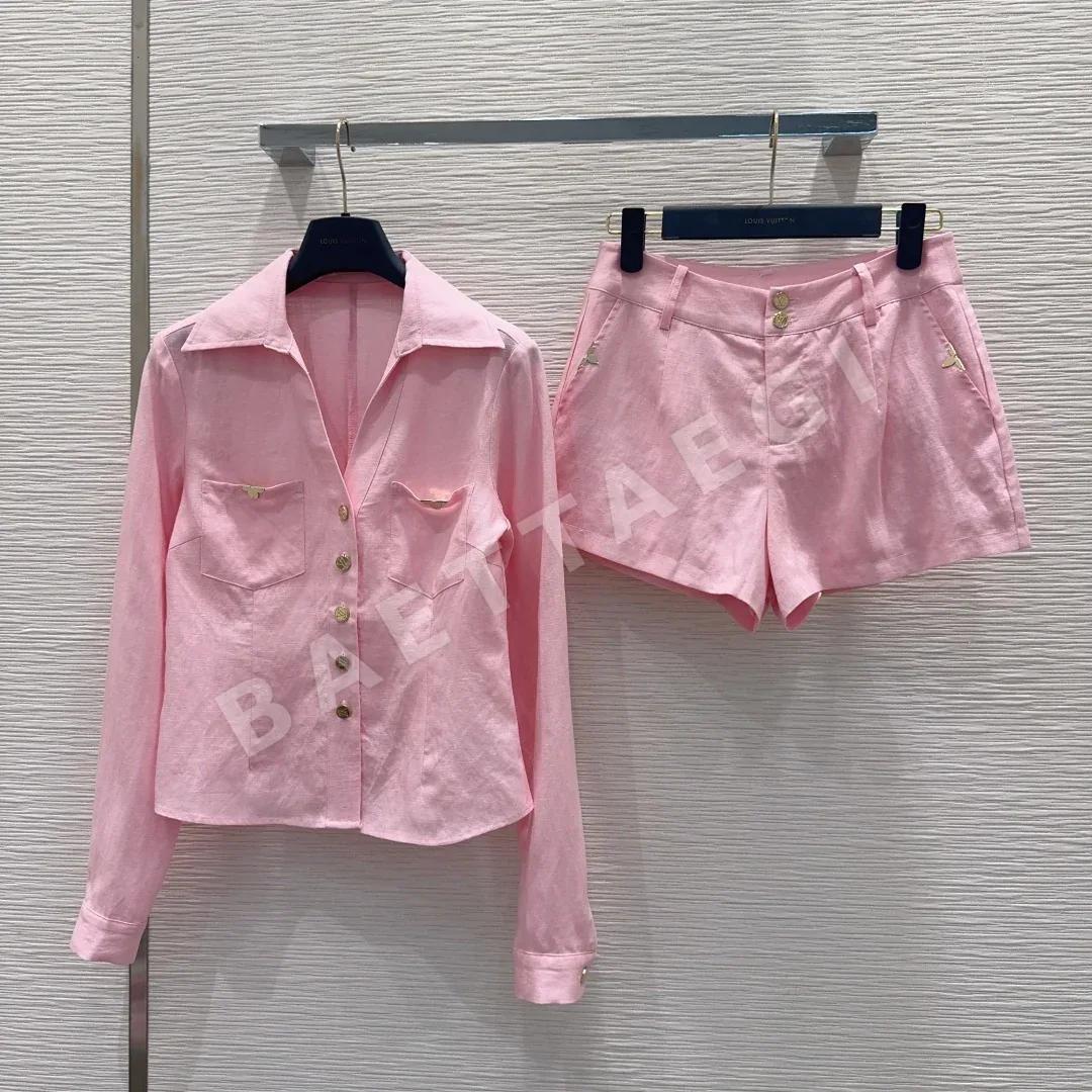 루이비통 루 텐셀 린넨 여성 반바지 세트 73810