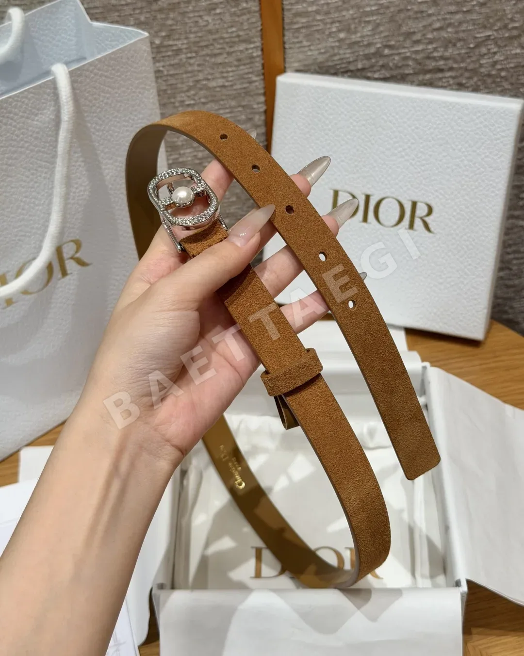 디올 디종 30 몽테뉴 스웨이드 벨트 상세 이미지 3