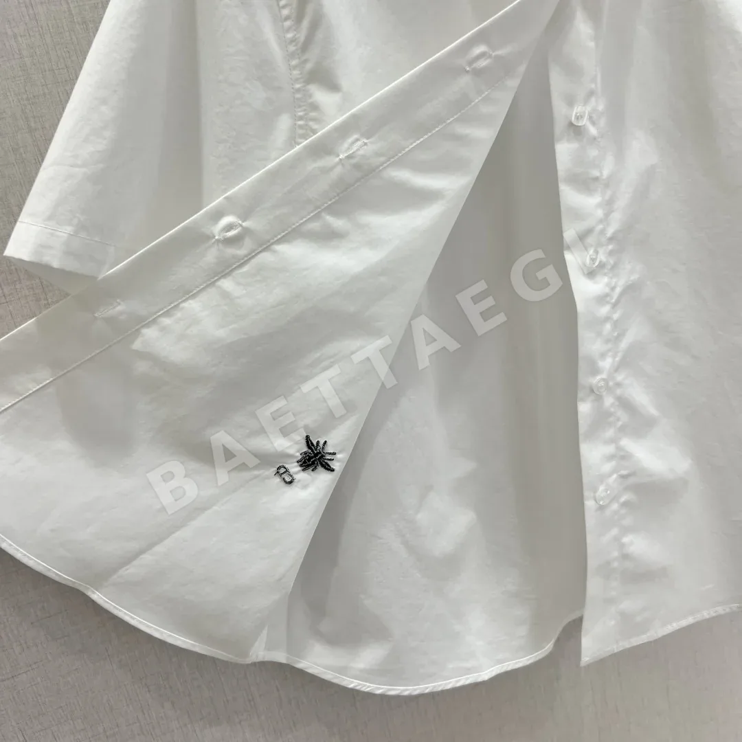 디올 벌 자수 화이트 카라 셔츠 상세 이미지 6