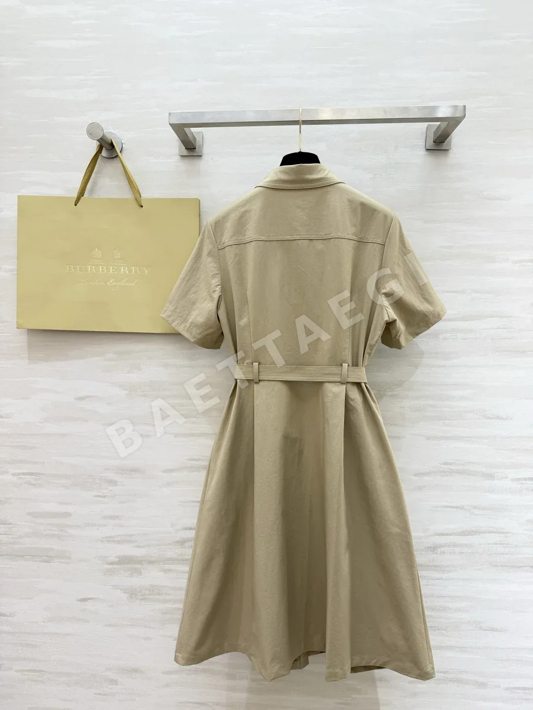 버버리 체크 디테일 허리 벨트 여성 셔츠 원피스 상세 이미지 8