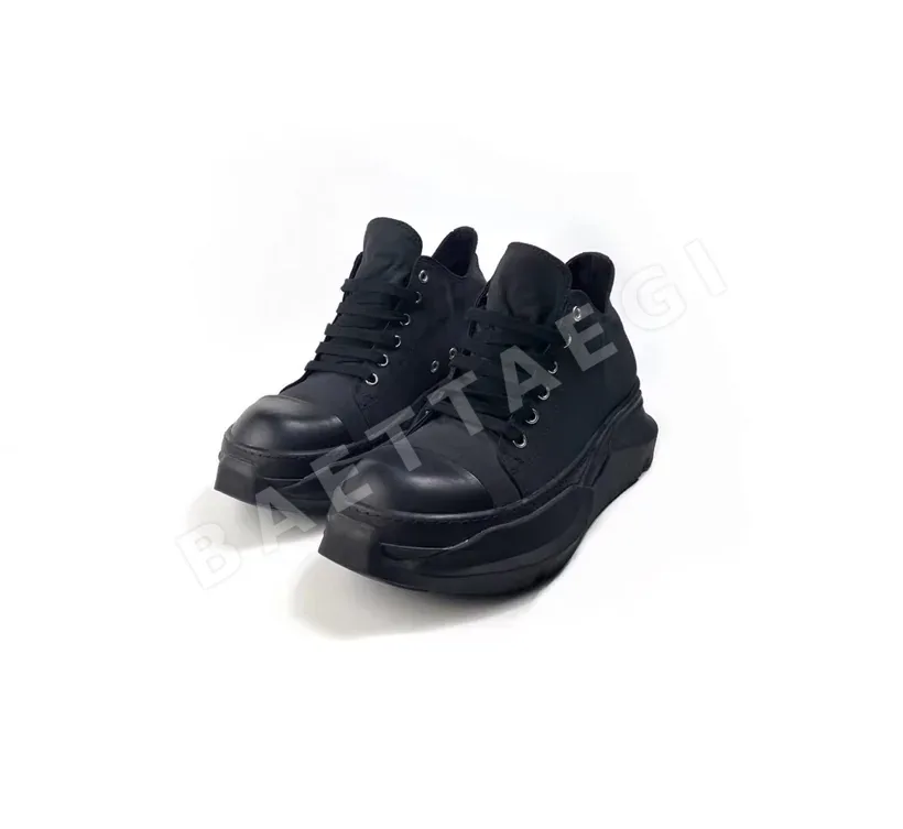 릭오웬스 블랙 새틴 로우탑 스니커즈 37761