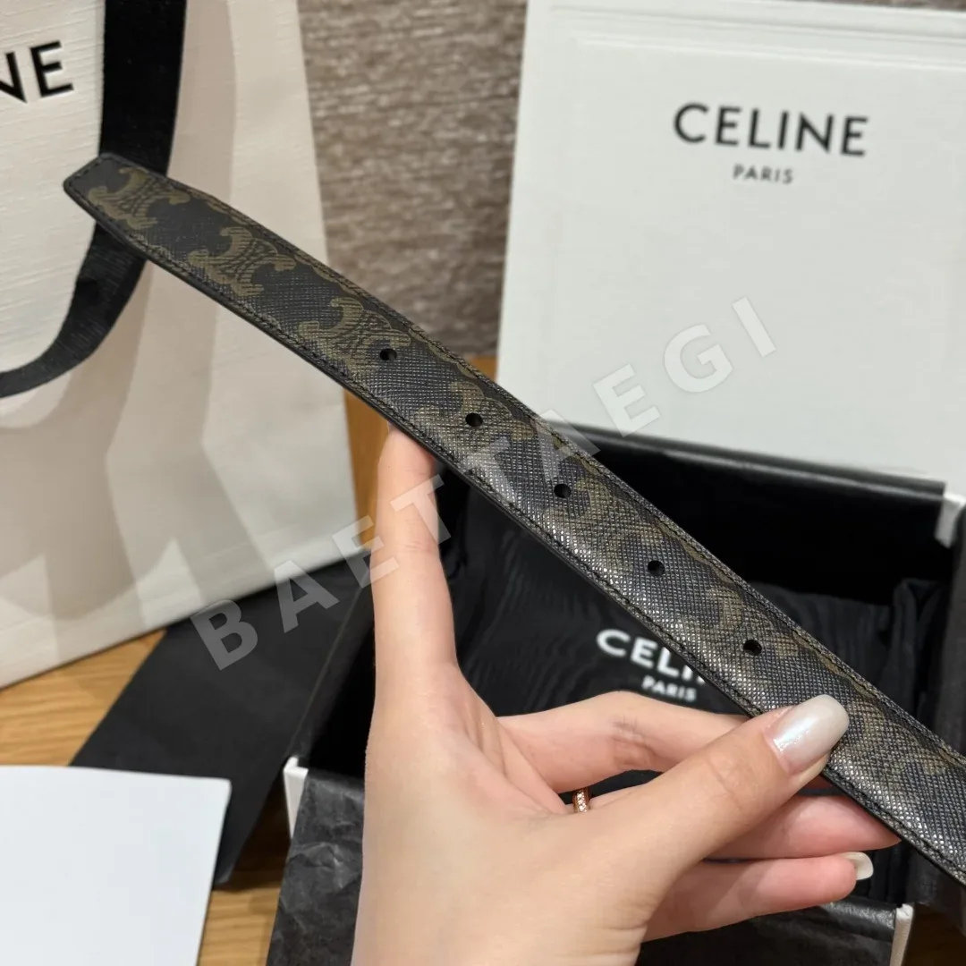 셀린느 트리옴프 버클 양면 가죽 벨트 상세 이미지 8